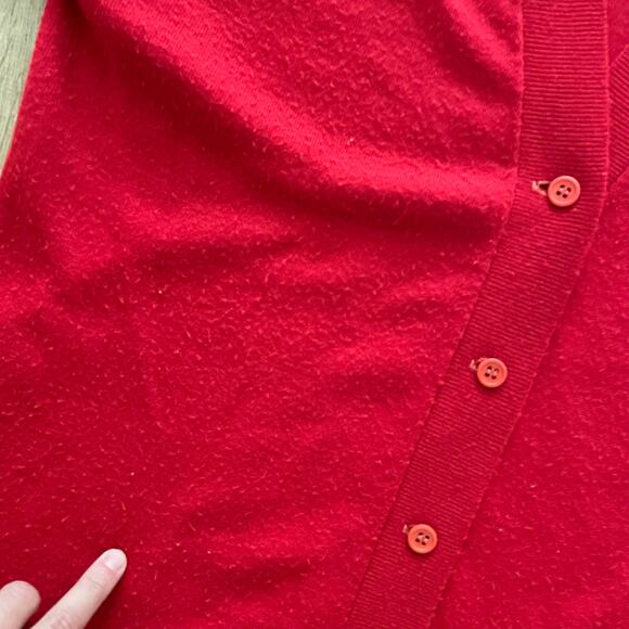 VTG 70s Kenneth Too! Red Boyfriend Cardigan USA Size L - Picture 5 of 6